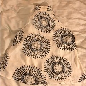 Billabong White Geometric Print Halter Neck Blouse